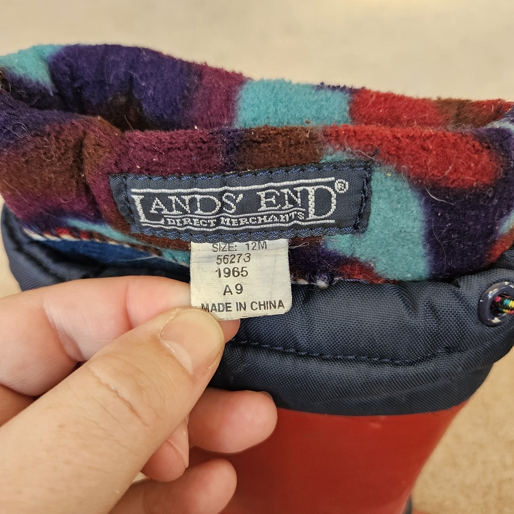 Lands End Vintage Rain/Winter Boot With Fleece Liner, Size 12 - Picture 2 of 8